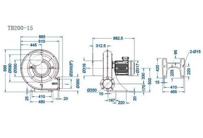 東莞全風TB200-15工業(yè)送風鼓風機 高性價比大風量解決方案